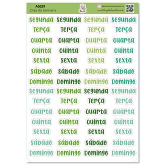 Dias da Semana Cores - Adesivos - A5 - 5