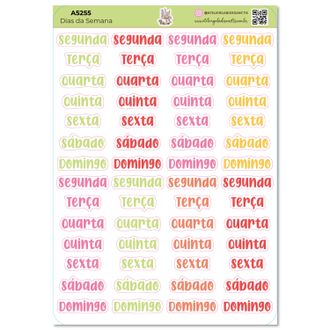 Dias da Semana Cores - Adesivos - A5 - 9