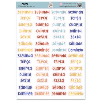 Dias da Semana Cores - Adesivos - A5 - 14