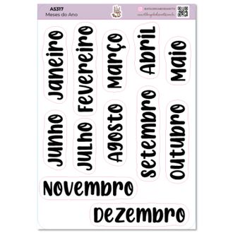 Meses do Ano Grande - Adesivos - A5