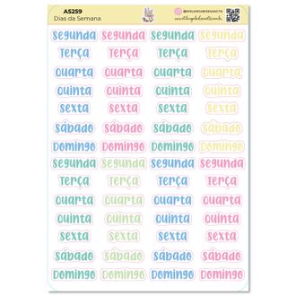 Dias da Semana Cores - Adesivos - A5 - 12