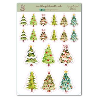 Árvores de Natal 1 - Adesivos - A5