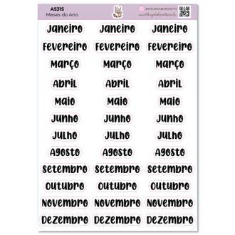 Meses do Ano Médio - Adesivos - A5