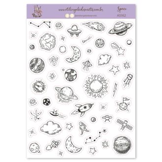 Space - Adesivos - A5 - Transparente