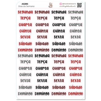 Dias da Semana Cores - Adesivos - A5 - 17