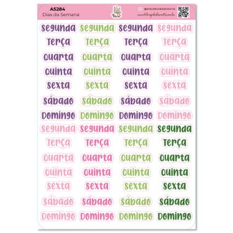 Dias da Semana Cores - Adesivos - A5 - 16