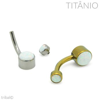 Piercing Umbigo Opala Disco Titânio
