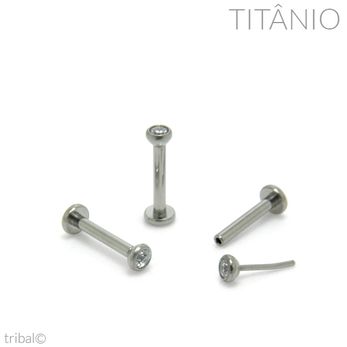 Micro Labret Zircônia Push Pin Titânio