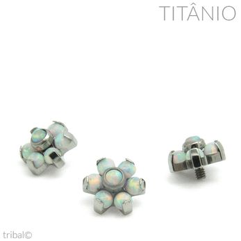 Topo Flor Opala 7 Pedras Titânio