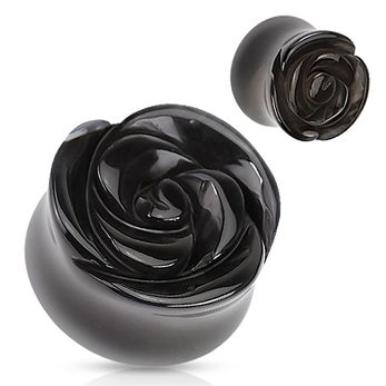 Plug Ágata Negra Flor