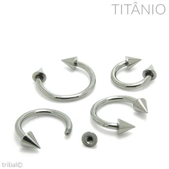 Ferradura com Spikes Titânio