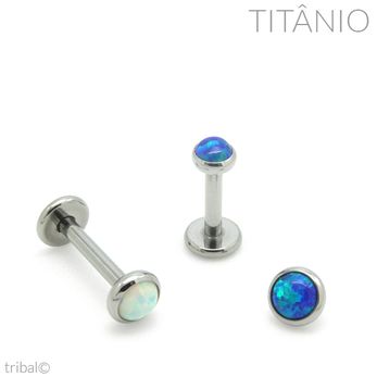 Labret Disco Flat Opala Titânio