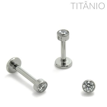 Labret Zircônia Disco Titânio