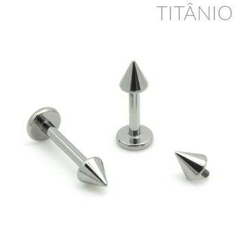 Labret Rosca Interna com Spike Titânio