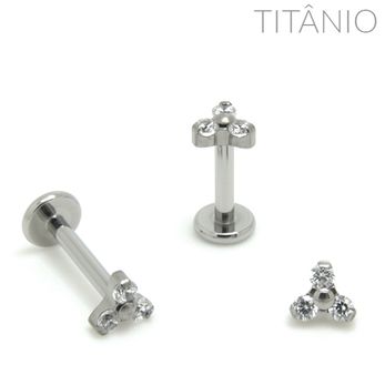 Labret Micro Trinity Zircônia Titânio