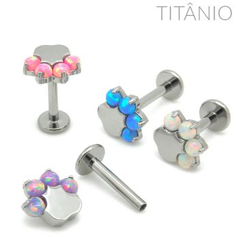 Labret Patinha Opala Titânio