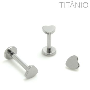 Labret Coração Titânio