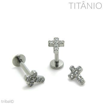Labret Cruz Zircônias Titânio