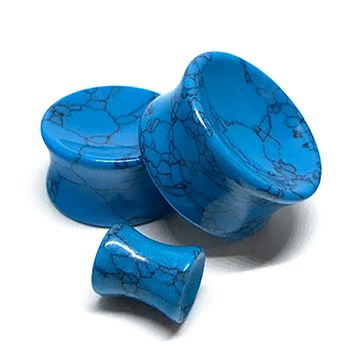 Plug Côncavo Pedra Turquesa