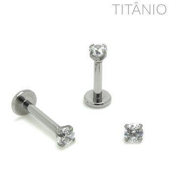 Labret Zircônia Garra Titânio