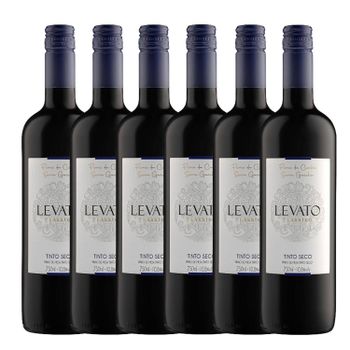 Kit com 6x Ulian Vinho Tinto de Mesa Seco Levato Clássico