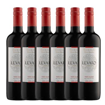 Kit com 6x Ulian Vinho Tinto de Mesa Suave Levato Clássico