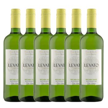 Kit com 6x Ulian Vinho Branco de Mesa Suave Levato Clássico Niágara