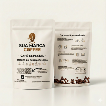 SUA MARCA COFFEE | Café Personalizado Stand Up Pouch 50g Moído