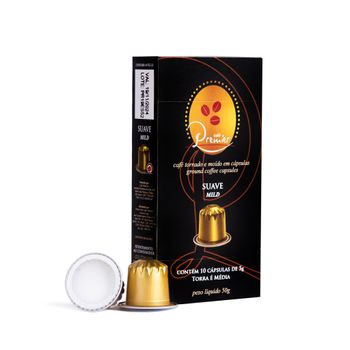 Café Premier Suave em Cápsulas – Compatível com Nespresso, Torra Média, Caixa com 10 Unidades