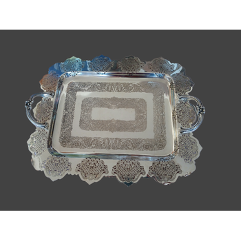 Bandeja quadrada em banho de prata