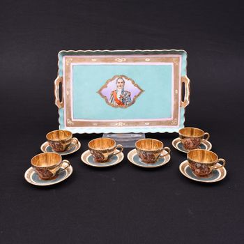 Elegante jogo de café checoslováquia ao estilo Velho Viena