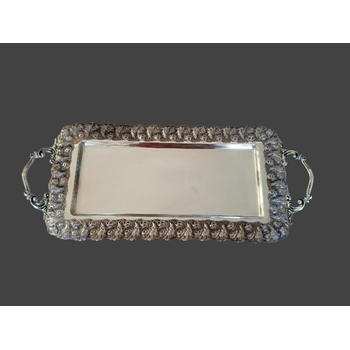 Bandeja retangular em banho de prata
