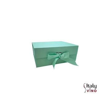 CAIXA DE PAPEL RIGIDO QUADRADA TIFFANY COM IMÃ E FITA  - 33 cm