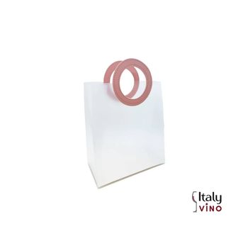 SACOLA TRANSPARENTE COM ALÇA DE COURO ROSA