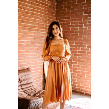 Vestido Helena nude escuro