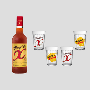 Kit 4 Copos Americano Xiboquinha + 1 garrafa de Xiboquinha