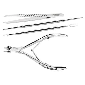 KIT PARA CUTÍCULAS + PINÇA 4 PEÇAS PROFESSIONAL - PEÇAS DE AÇO INOX