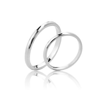 Aliança prata abaulada 2mm