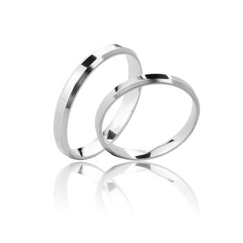 Aliança prata chanfrada