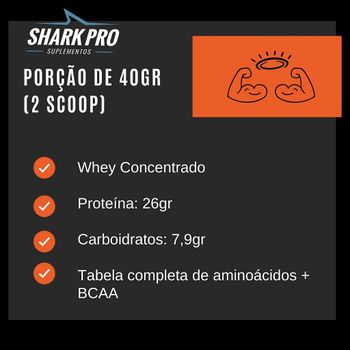100% WHEY PROTEIN - SHARK PRO - 900g Morango