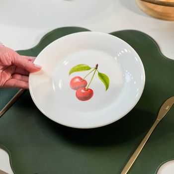 Prato de Sobremesa de Porcelana - Coleção Cerejas