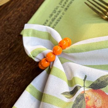 Porta Guardanapo de Bolas Laranja - Coleção Tangerinas