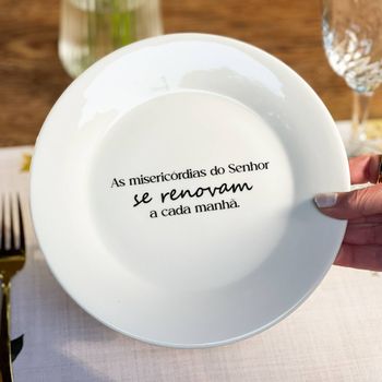 Prato de Sobremesa com Frase "As misericórdias do Senhor..."