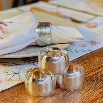 Kit 4 Porta Guardanapos em Metal Prata