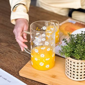 Jarra de Vidro Borossilicato 1.2L Wolff - Coleção Margaridas