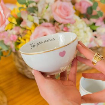 Kit 2 Bowls de Porcelana com Filete de Ouro - Coleção Foi Por Amor
