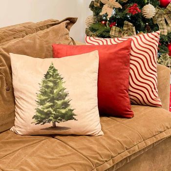 Kit 3 Capas De Almofadas Em Veludo Especial De Natal