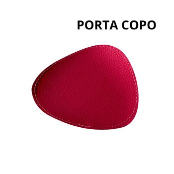 Porta Copo em Couro Ecológico - Coleção Jardim Regado