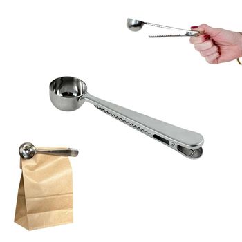 Colher Medidora para Café com Cabo Prendedor de Aço Inox