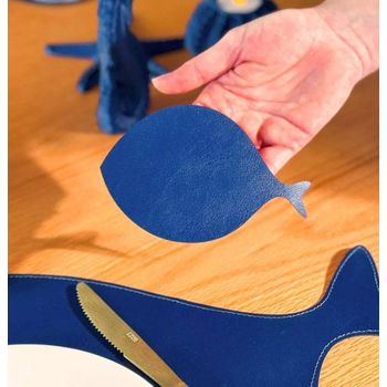 Porta Copo em Couro Ecológico - Coleção Peixes